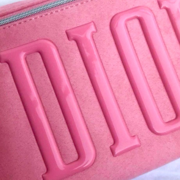 Beauty Pink Cosmetic Makeup Bag Pouch Suede 100% - Picture 4 of 7